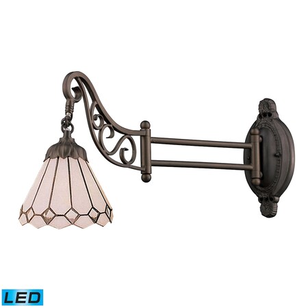 Elk Lighting 1-Light Swingarm Wall Lamp in Tiffany Bronze and Glass - Incl LED Bulb 079-TB-04-LED